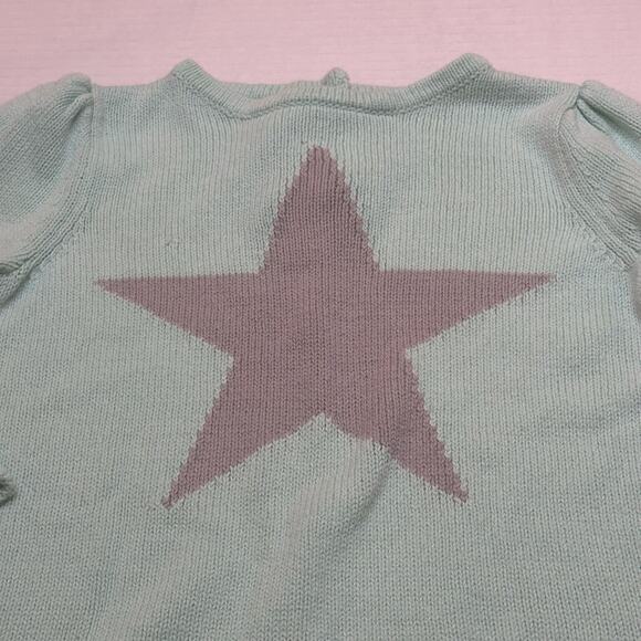 Mint Green Star Sweater sz 3T Girl's Knit Sweater Rolled neck knit sweater - Picture 3 of 6